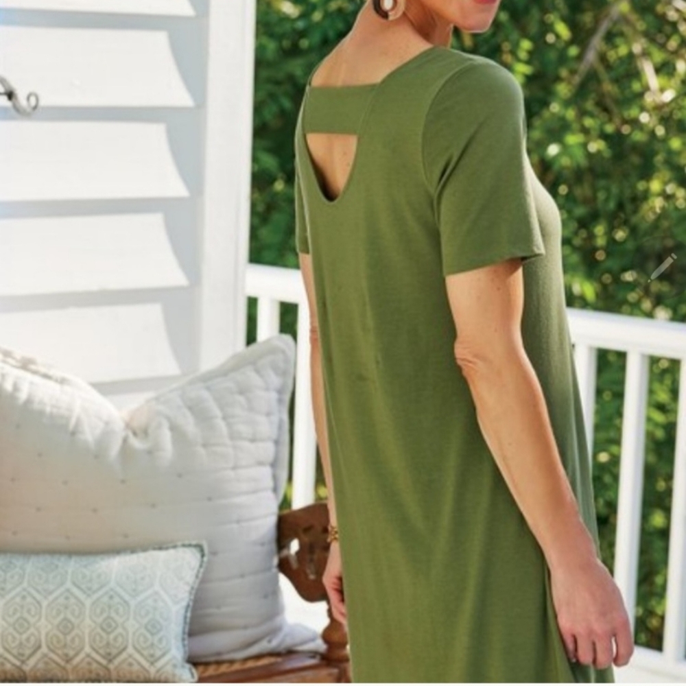 Soft Surroundings Women Camille T-Shirt Dress Size Petite Medium - Picture 2 of 8